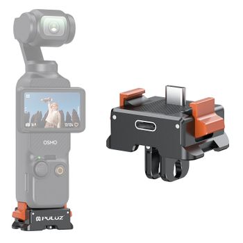 Base de carga PULUZ tipo C, Base adaptadora de montaje de liberación rápida para accesorios de cámara DJI Osmo Pocket 3
