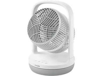 Ventilador de sobremesa - Philips CX2050/00, 3 velocidades, 25 W, Máxima refrigeración, Ultrasilencioso, Diámetro 22 cm, Blanco