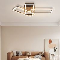 nettlife lampara de techo led dormitorio marco negro 643cm regulable con control remoto moderno regulable