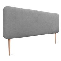 dhome cabecero tapizado liso redondeado tela con patas para pared acusticos cabeceros absorbentes cabezal cama dormitorio gris 145cm