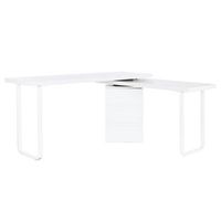 escritorio mdf metal 150x120x75 blanco