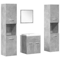 set 5 uds muebles de bano  armario de bano madera ingenieria gris hormigon
