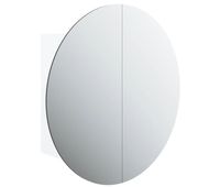 vidaxl armario de bano con espejo redondo y led blanco 47x47x175 cm