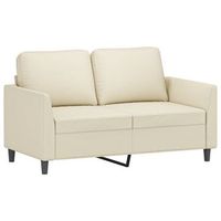 sofa de 2 plazas de cuero sintetico color crema 120 cm