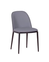 silla de comedor de diseno tapizada gris