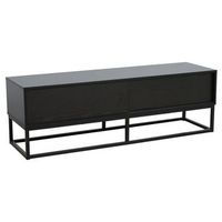 mueble de tv rectangular con 2 puertas l140 cm color negro jasper - oviala