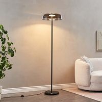 lampara de pie metal y vidrio  165 cm