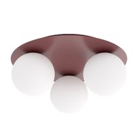 lampara de techo maru burdeos opal 3 luces