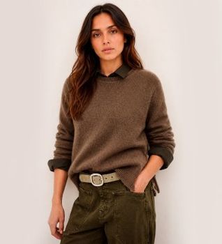 BA&SH para mujer. 1H26CHEY Jersey de cachemira Cheyla marrón (38), Casual