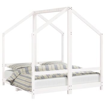 Estructura De Cama Para Niños Madera De Pino Blanco 2x(70x140) Vidaxl