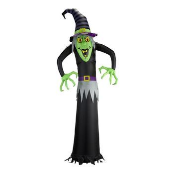 Bruja Auto Hinchable De Halloween Con Iluminación De 244 Cm