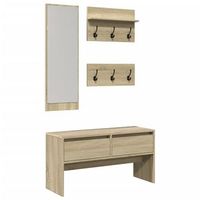 muebles de recibidor 4 piezas madera de ingenieria roble sonoma vidaxl