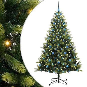 Árbol De Navidad Artificial Plegable 300 Leds Verde 210 Cm Vidaxl