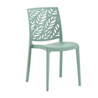 conjunto de 6 sillas de resina para interior o exterior verde salvia