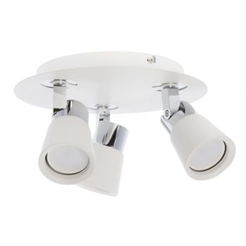 Plafón de techo 3 luces orientables blanco de aluminio