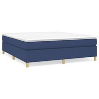cama tapizada 203x160x35 cm tejido - azul