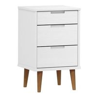 mesita de noche molde madera maciza de pino blanca 40x35x65 cm vidaxl