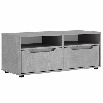 Mueble Tv Visnes Gris Hormigón 100x40x38 Cm Madera Ingeniería
