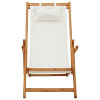 sillon de playa silla de playa plegable madera maciza de eucalipto y tela crema