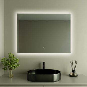 Espejo De Baño Con Luz Led 80 X 60 Cm, Rectangular, Antivaho, 3 Colores Dimmable - Lomazoo Bryce