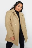 yours chaqueton beige de botones dorados mujer curvy y tallas grandes yours