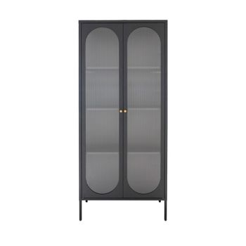Vitrina de vidrio y metal h180cm - negro