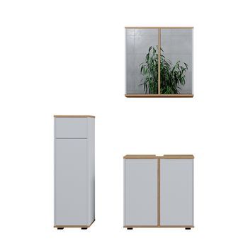 Set De Muebles De Baño Didi 3 Piezas, Armario Midi Con Cajones 60 Cm Vicco