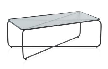 Mesa centro metal con cristal
