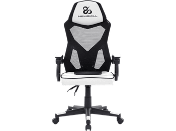 Silla gaming - Newskill Eros Mesh, Carga máx. 150 kg, Respaldo mallado, Tela transpirable, Blanco