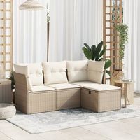 conjunto de sofas jardin con cojines 4 uds  mueble jardin mesa y sillas ratan sintetico beige cfw324399