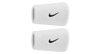 munequera ancha de esponja  x2  nike swoosh classic blanco