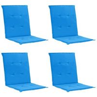 juego de 4 cojines para sillas de jardin 100 poliester impermeable azul 100 x 50 x 3 cm dec021683