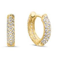 8 quilates de aros de oro con circonitas engastadas