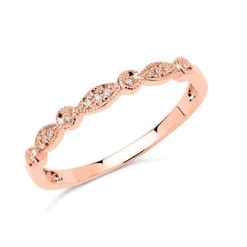 14 quilates anillo de oro rosa 13 diamantes grabable