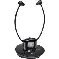 amplicomms tv 2500 wireless amplified tv listener headset - black  silver black