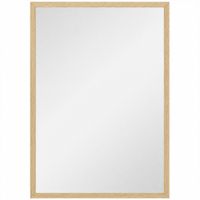 homcom espejo de bano 50x70 cm espejo de pared decorativo para salon entrada pasillo horizontal o vertical natural