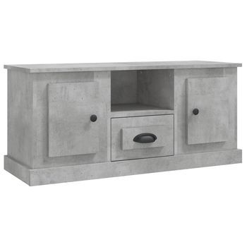 Mueble De Tv Madera Contrachapada Gris Hormigón 100x35,5x45 Cm Vidaxl