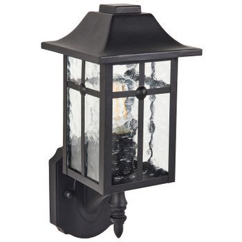 Lámpara De Pared Moderna Para Exterior Aplique De Metal Hierro Vidrio Negro Mate Alata