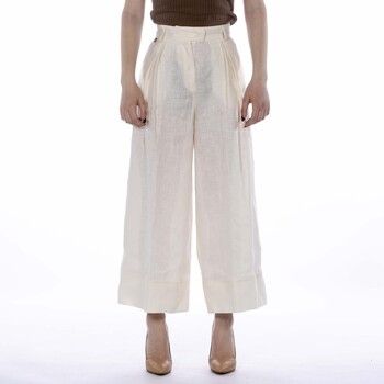 Manila Grace Pantalones Crop Manila Grace Ecru para mujer