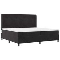 cama tipo box spring con cabecera negro 200 x 200 cm terciopelo