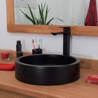 lavabo de pedestal efecto hormigon negro