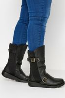 botas negras de cuna baja con hebillas