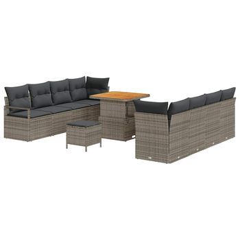 Conjunto De Sofá De Jardín Con Cojín Gris 80 X 80 X 71 Cm Vidaxl