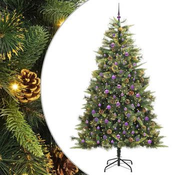 Árbol De Navidad Artificial Con Ramas Plegables Y Conos 240 Cm Vidaxl