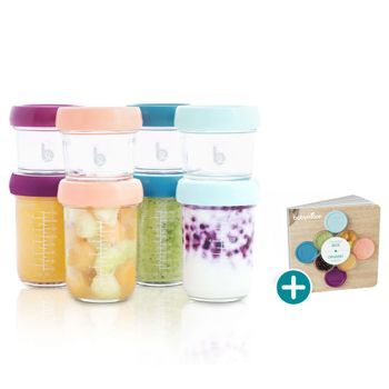 Recipientes Para Guardar Comida Babybols 8 Unidades Vidrio Babymoov
