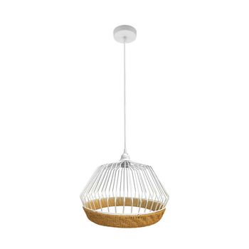 FABRILAMP Lámpara de techo colgante Hugo 1xe27 Blanco/natural 25d