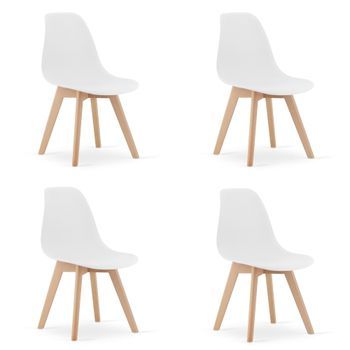 Set De 4 Silla De Comedor Polipropileno Valora Kito Asiento Ergonómico Blanco