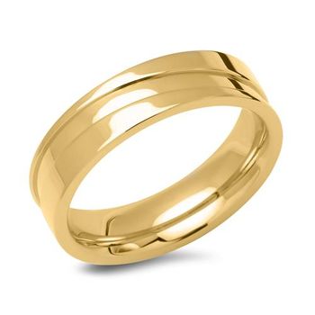 Anillo masculino de acero inoxidable chapado en oro amarillo