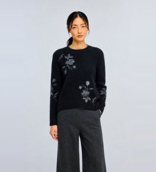 Semicouture para mujer. Y6WF40 Jersey Elisa negro (S), Casual, Poliéster, Manga larga