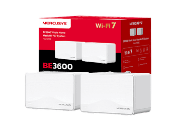 Sistema WiFi Mesh - Mercusys Halo H25BE (2-Pack), Wi-Fi 7, Para todo el hogar, x3 Puertos Gigabit, Hasta 460m², Tecnología MLO, +200 Dispositivos